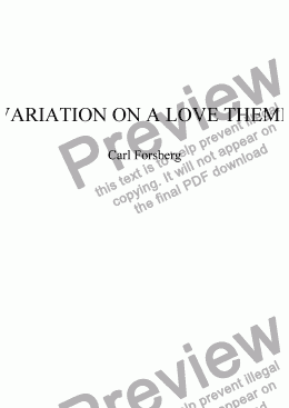 page one of VARIATION ON A LOVE THEME
