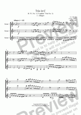 page one of Trio in C - i - Allegro