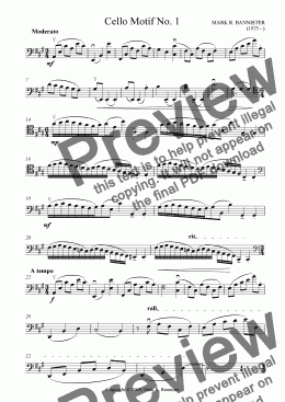 page one of Cello Motif No. 1