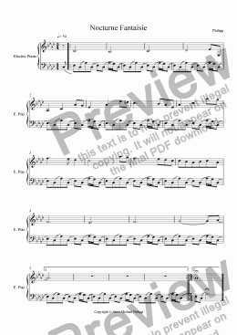page one of Nocturne Fantaisie Electric Piano Version