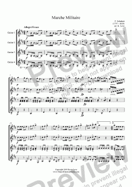 page one of Marche Militaire (Quartet)