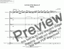 page one of Arrival of the Queen of Sheba for Tuba Quintet (Low Brass)