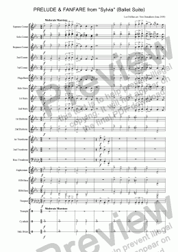 page one of BRASS BAND - Prelude & Fanfare from "Sylvia" (Ballet Suite)