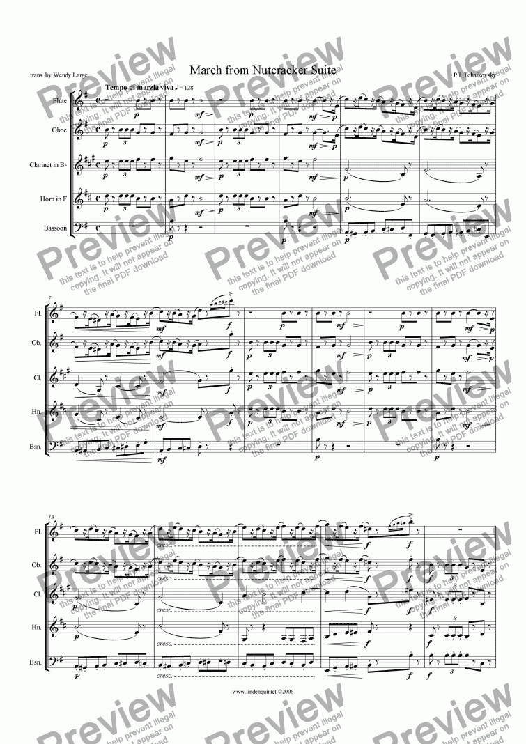 page one of Tchaikovsky - Nutcracker - March