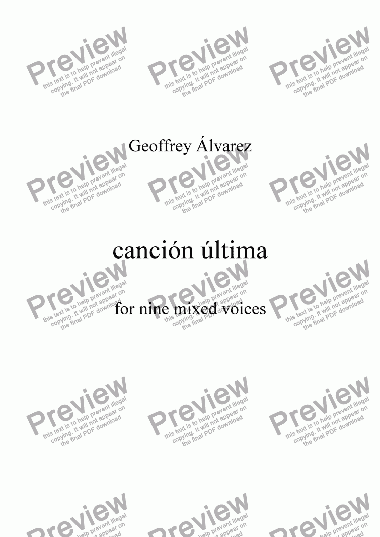 page one of cancion ultima