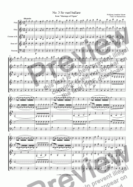 page one of Mozart - Marriage of Figaro No. 03 Se vuol ballare