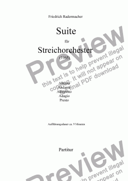 page one of Suite f�r Streichorchester