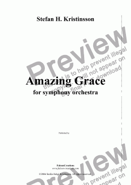 page one of Amazing Grace - Symphony Poem