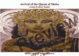 page one of Arrival of the Queen of Sheba for two Oboes & String Orchestra