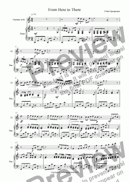 page one of From Here to There (Clarinet and Piano)