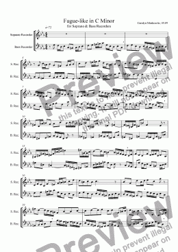 page one of Fugue-like in C Minor