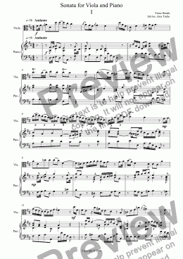 page one of Sonata for Viola and Piano