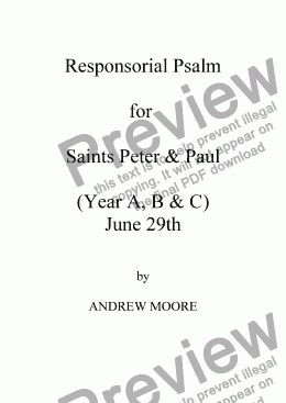 page one of Saints Peter & Paul - June 29th (Year B)