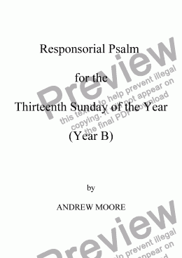 page one of Thirteenth Sunday of the Year (B)