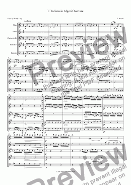 page one of Rossini - Italian Girl in Algiers Overture