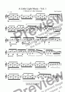 page one of A Little Light Music for Guitar Volume I