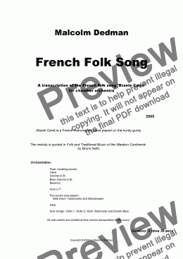 page one of French Folk Song