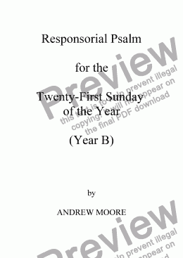 page one of Twenty-First Sunday of the Year (B)