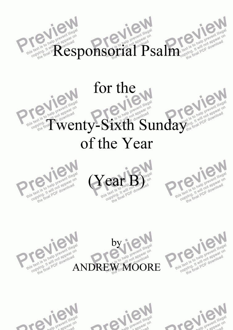 page one of Twenty-Sixth Sunday of the Year (B)
