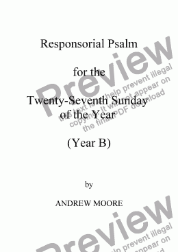 page one of Twenty-Seventh Sunday of the Year (B)