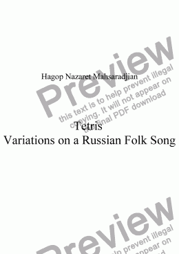page one of Tetris (Variations on a Russian Folk Song)