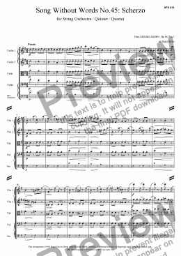 page one of Song Without Words No.45 - Scherzo Op.102 No.3