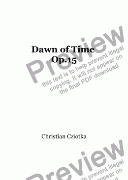 page one of Dawn of Time Op. 15
