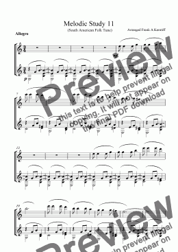 page one of Melodic Study 11