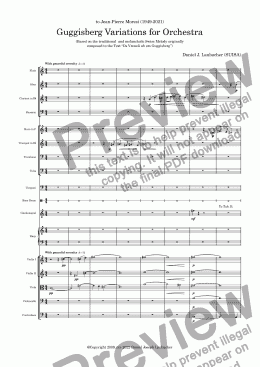 page one of Guggisberg Variations for Orchestra