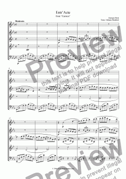 page one of Bizet - Entr'Acte from "Carmen"