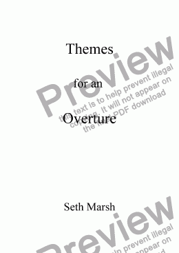 page one of Themes for an Overture
