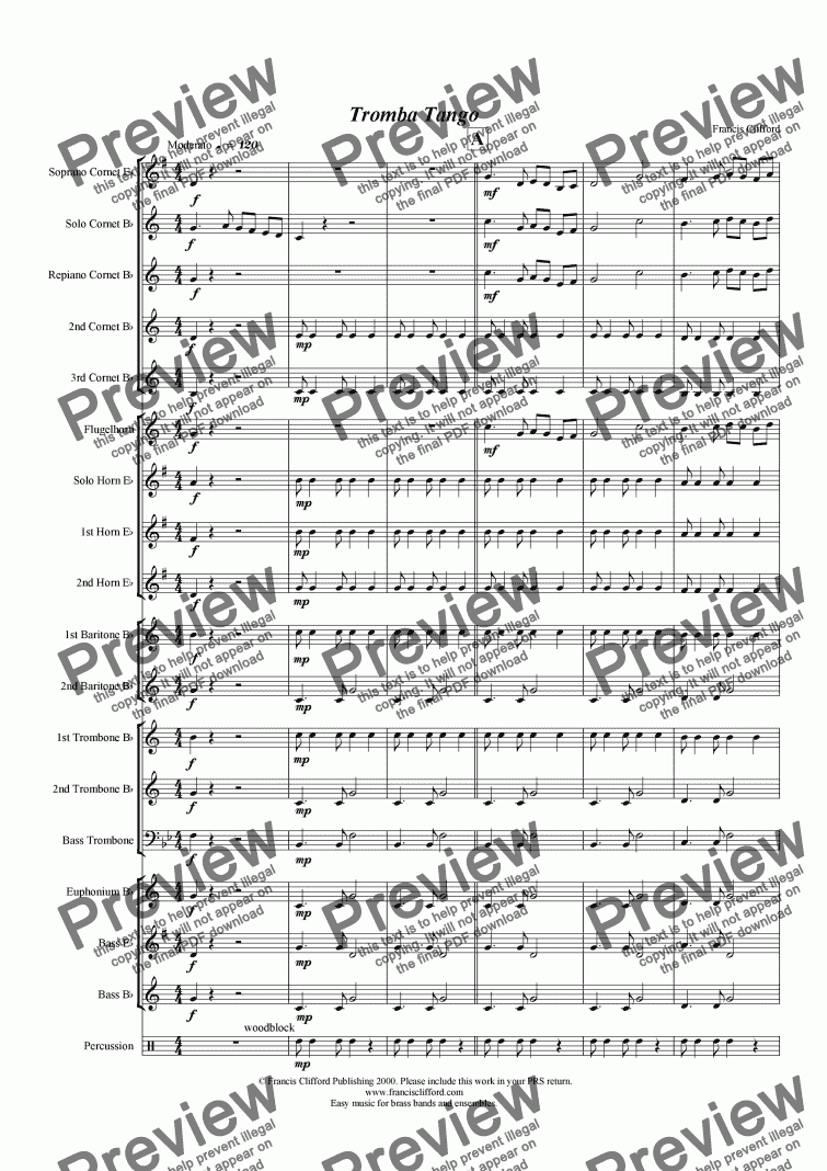 page one of Tromba Tango (Brass Band)