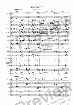 page one of Sinfonietta ’March’ (4th Mov.) for School Orchestra
