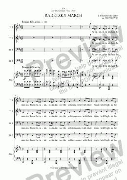 page one of Radetzky March  (Male Voice Choir)