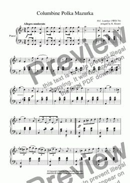 page one of Columbine Polka Mazurka for piano solo