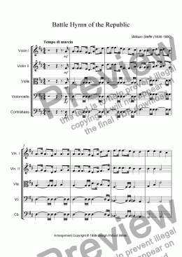 page one of Battle Hymn of the Republic (in D)
