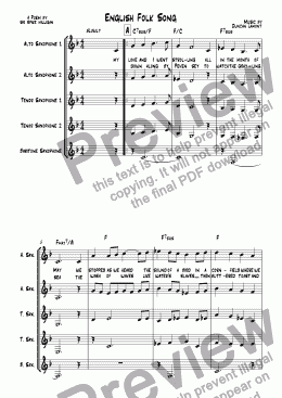 page one of English Folk Song (Quintet)