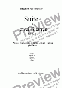 page one of Suite für zwei Gitarren
