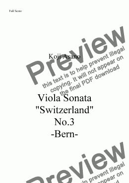 page one of Viola Sonata -Switzerland- No.3 Bern