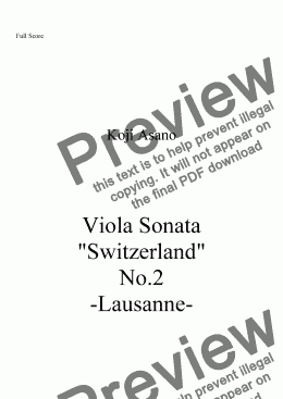 page one of Viola Sonata -Switzerland- No.2 Lausanne