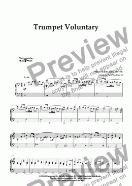 page one of Trumpet Voluntary (for small organ by S. Stubley)