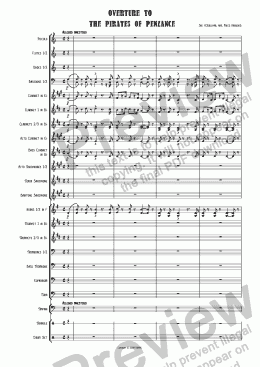 page one of Overture to 'The Pirates of Penzance'