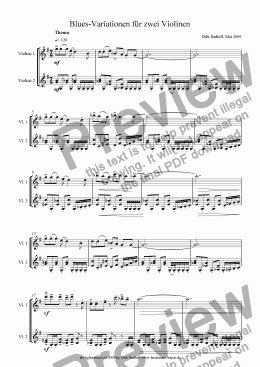page one of Blues-Variationen für zwei Violinen