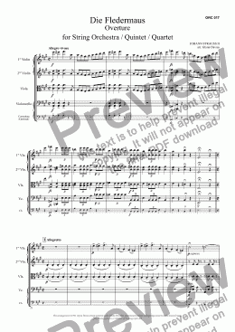 page one of Die Fledermaus (The Bat) - Overture