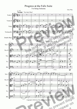 page one of Progress at the Falls Suite for String Orchestra