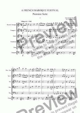 page one of A French Baroque Festival for Brass Quintet