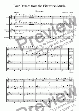 page one of Handel Four Dances from the Fireworks Music