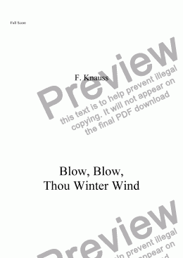 page one of Blow, Blow, Thou Winter Wind (SA, piano)