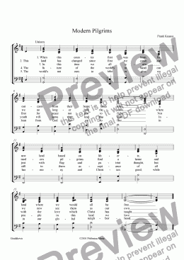 page one of Modern Pilgrims (GOULDTOWN)- hymn