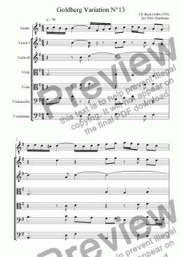 page one of Goldberg Variation 13